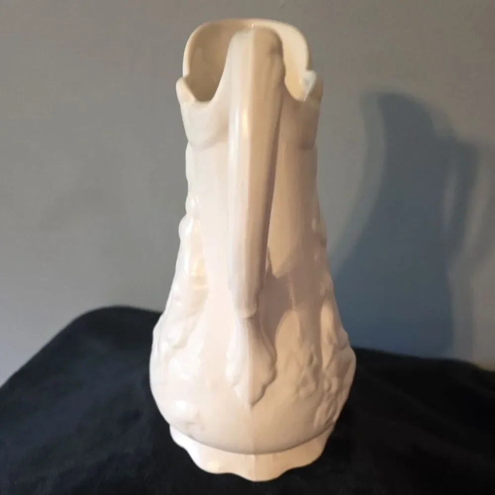 Naomi And Her Daughters-in-Law Vintage Porcelain Glazed White Pitcher Vase